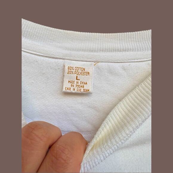 Italia Flag Sweatshirt | White Cotton Blend | Size L | Vintage - Picture 5 of 5